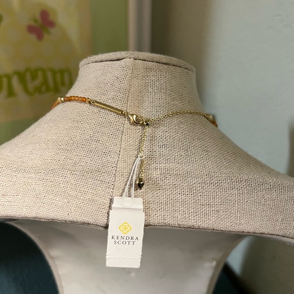 NWT Kendra Scott Britt Choker Gold &  Orange Beaded Necklace #KSNK - Picture 7 of 8